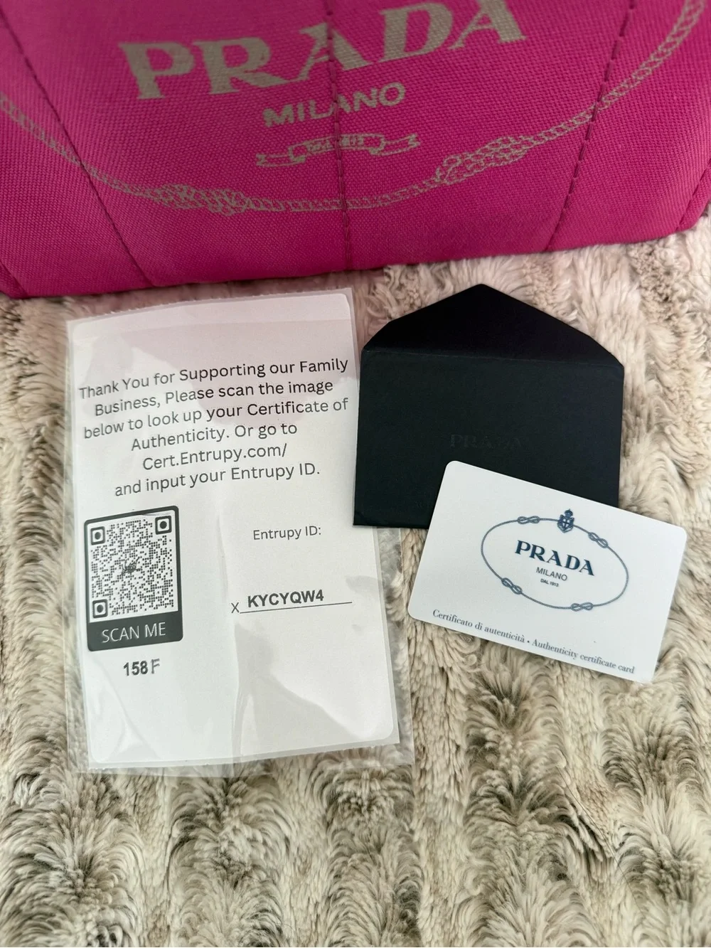 Prada Canapa Mini Canvas Bag, Fuchsia Pink